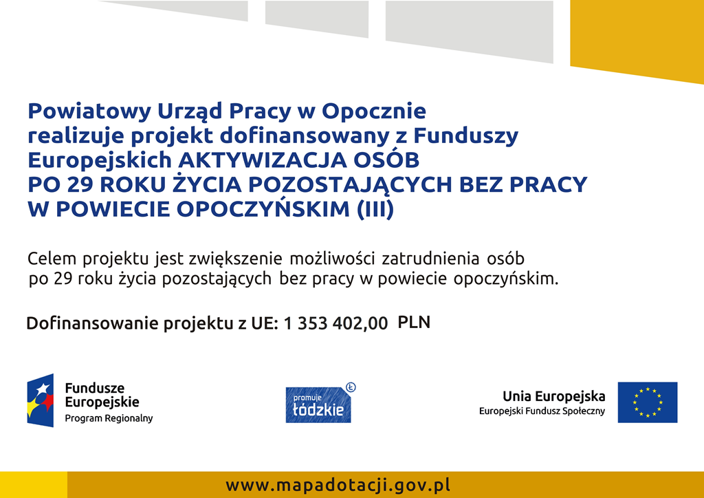 Obraz plakatu projektu Regionalnego Programu Operacyjnego Województwa Łódzkiego