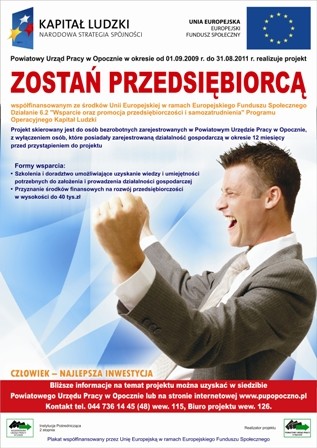 Zdjęcie plakatu projektu Zostań Przedsiębiorcą